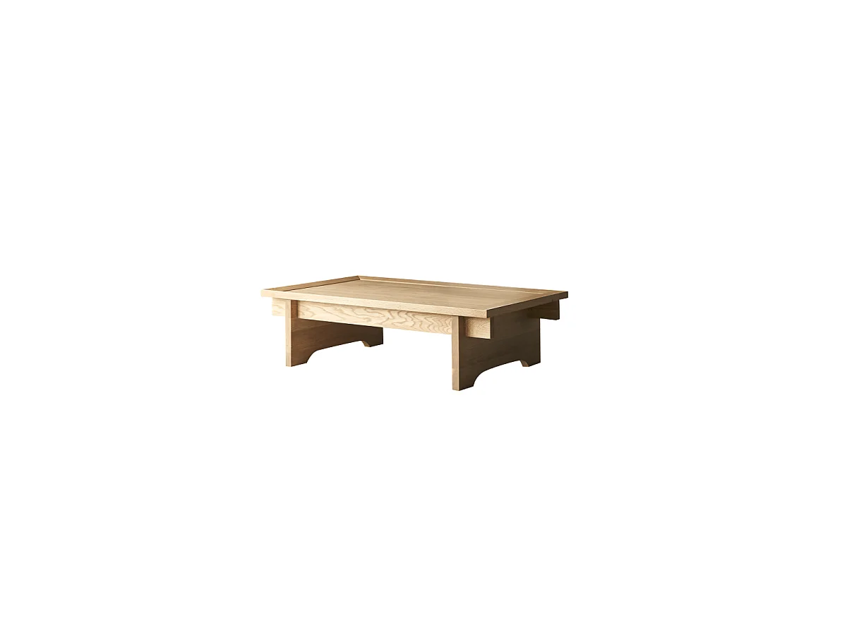 Rechteckiger Couchtisch aus massiver Eiche Miu