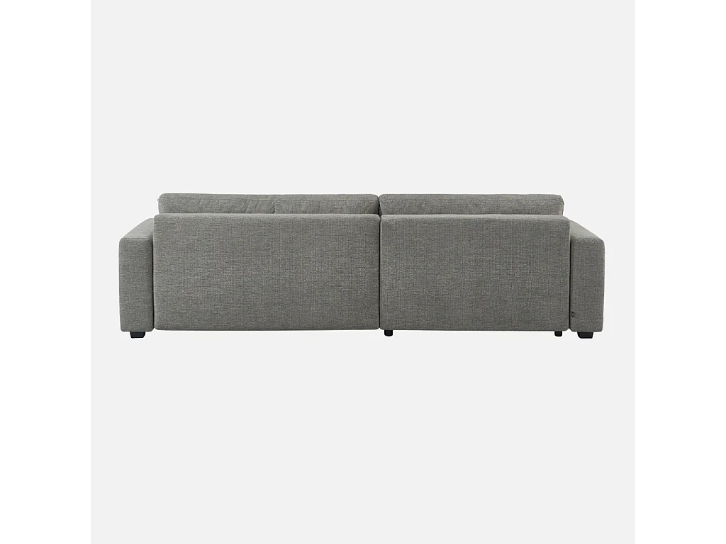 Canapé d'angle gauche convertible 3 places tissu avec coffre gris foncé - Wide