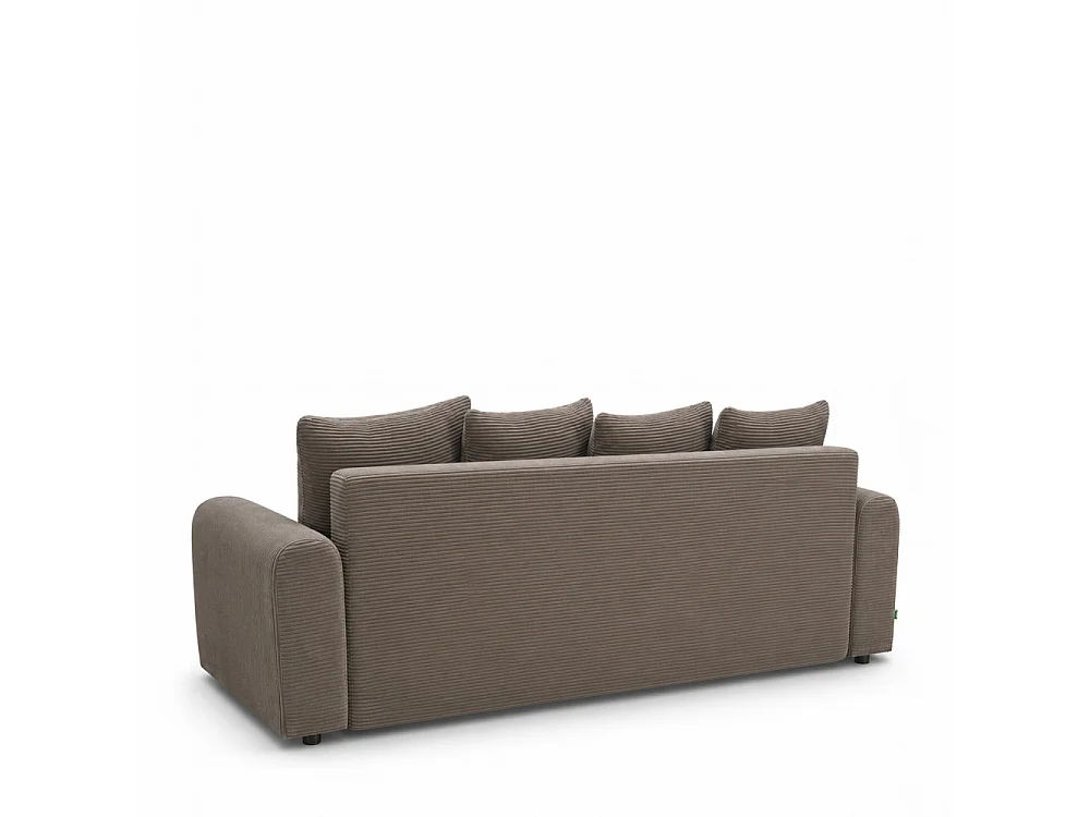 Pol - Canapé convertible 3 places en velours côtelé - Taupe