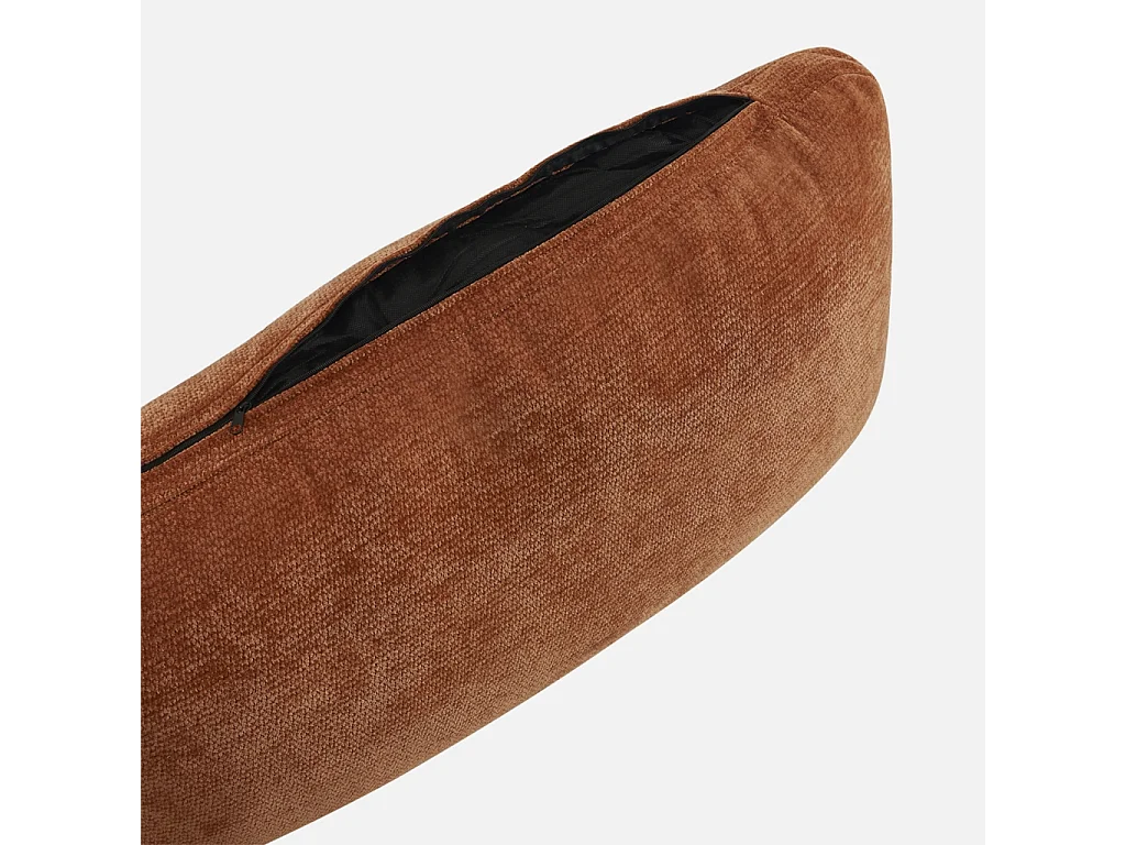 Sofá cama esquinero de tela con arcón, 3 plazas  terracota