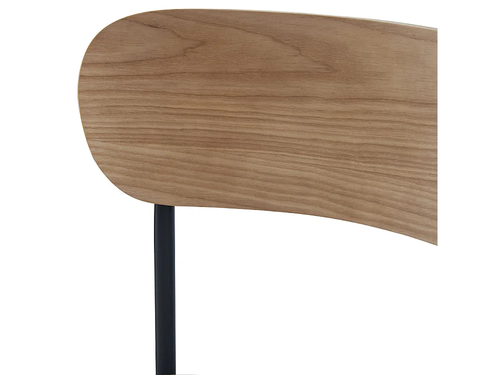 Jess - Lot de 2 chaises de bar bois clair tissu et métal H65cm - Beige