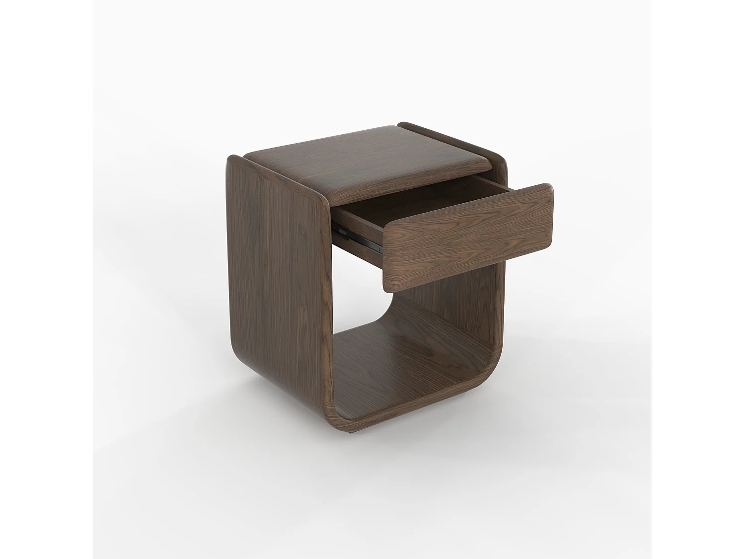 Table de chevet en placage noyer  - Eléa