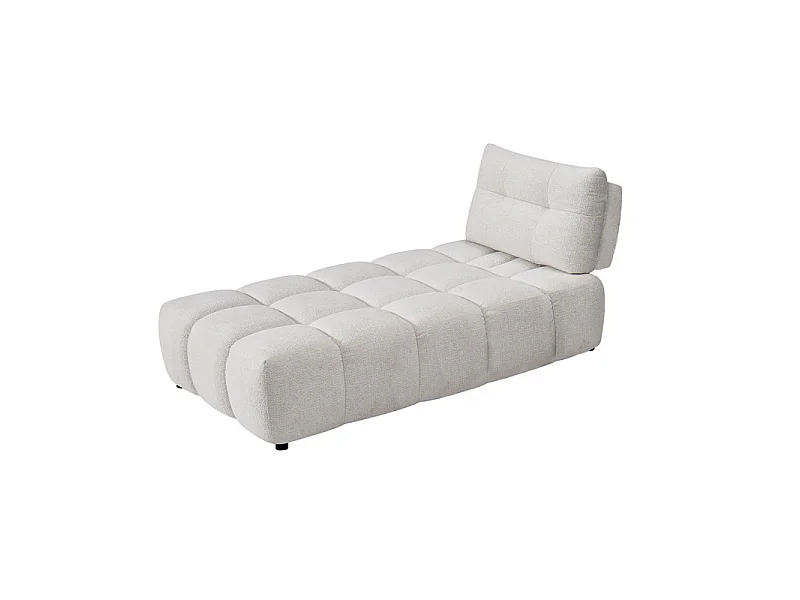 Méridienne modulable 1pl tissu blanc cassé dossier réglable – PAROV
