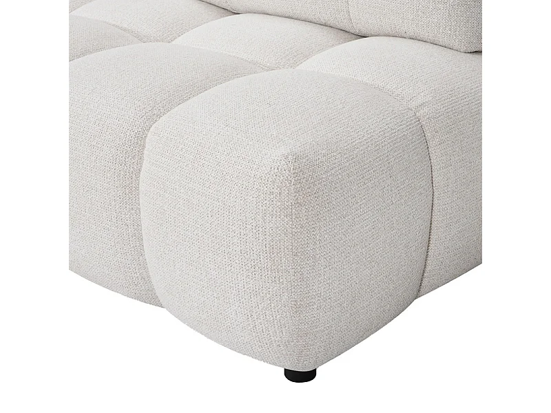 Méridienne modulable 1pl tissu blanc cassé dossier réglable – PAROV