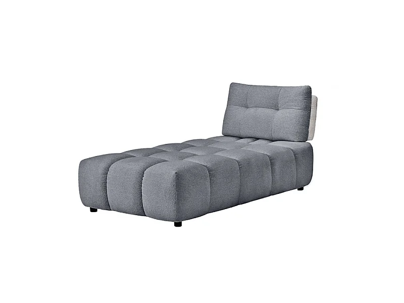 Méridienne modulable 1pl tissu gris et blanc dossier réglable – PAROV