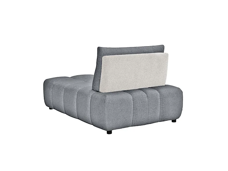 Méridienne modulable 1pl tissu gris et blanc dossier réglable – PAROV