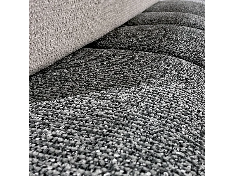 Méridienne modulable 1pl tissu gris et blanc dossier réglable – PAROV