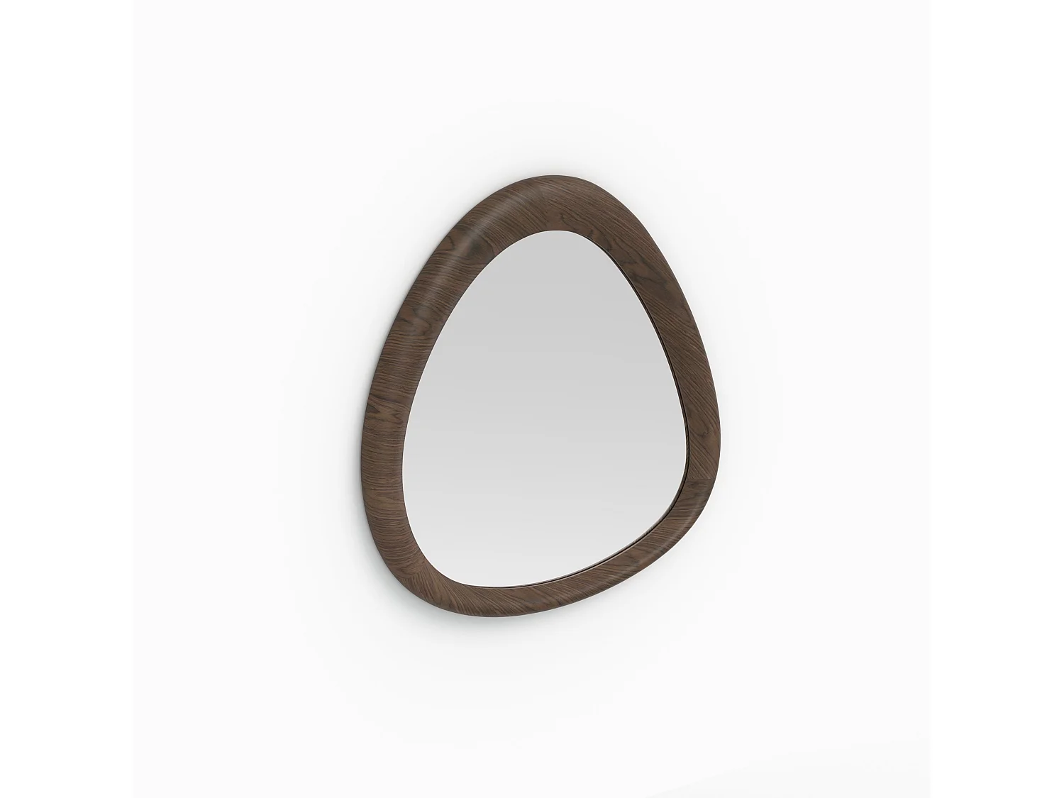Miroir organique en placage noyer, D100 cm - Yoko