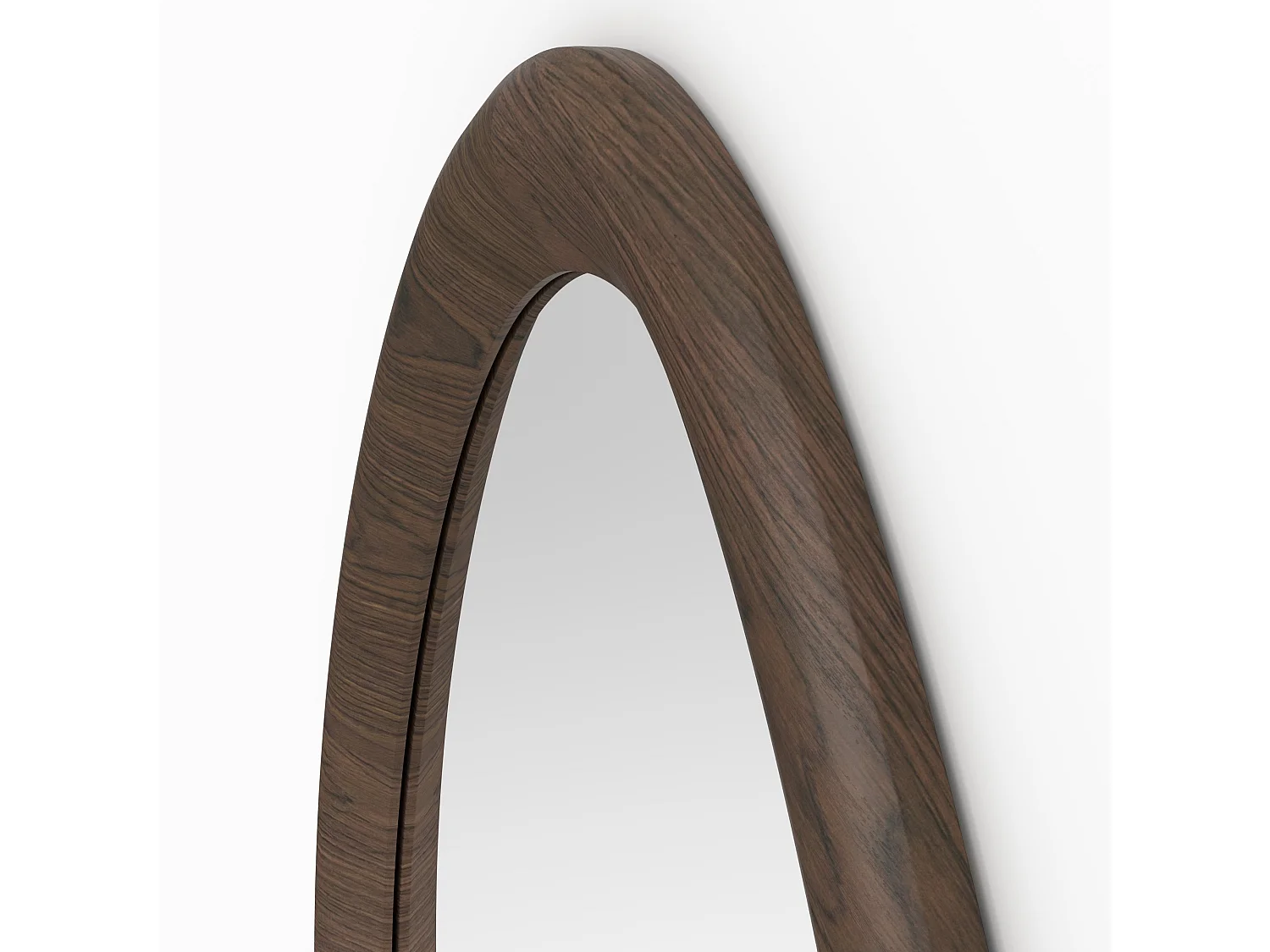 Miroir organique en placage noyer, D100 cm - Yoko