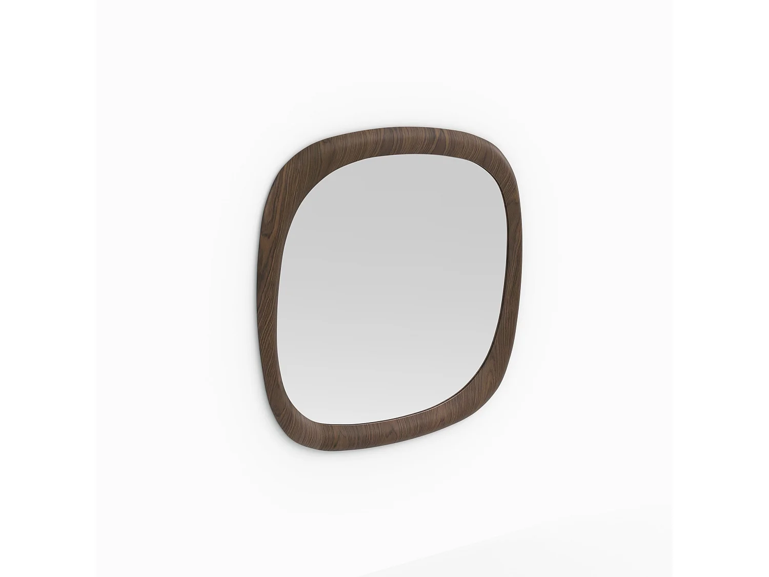 Miroir carré en placage noyer, 120 x 120 cm - Yoko