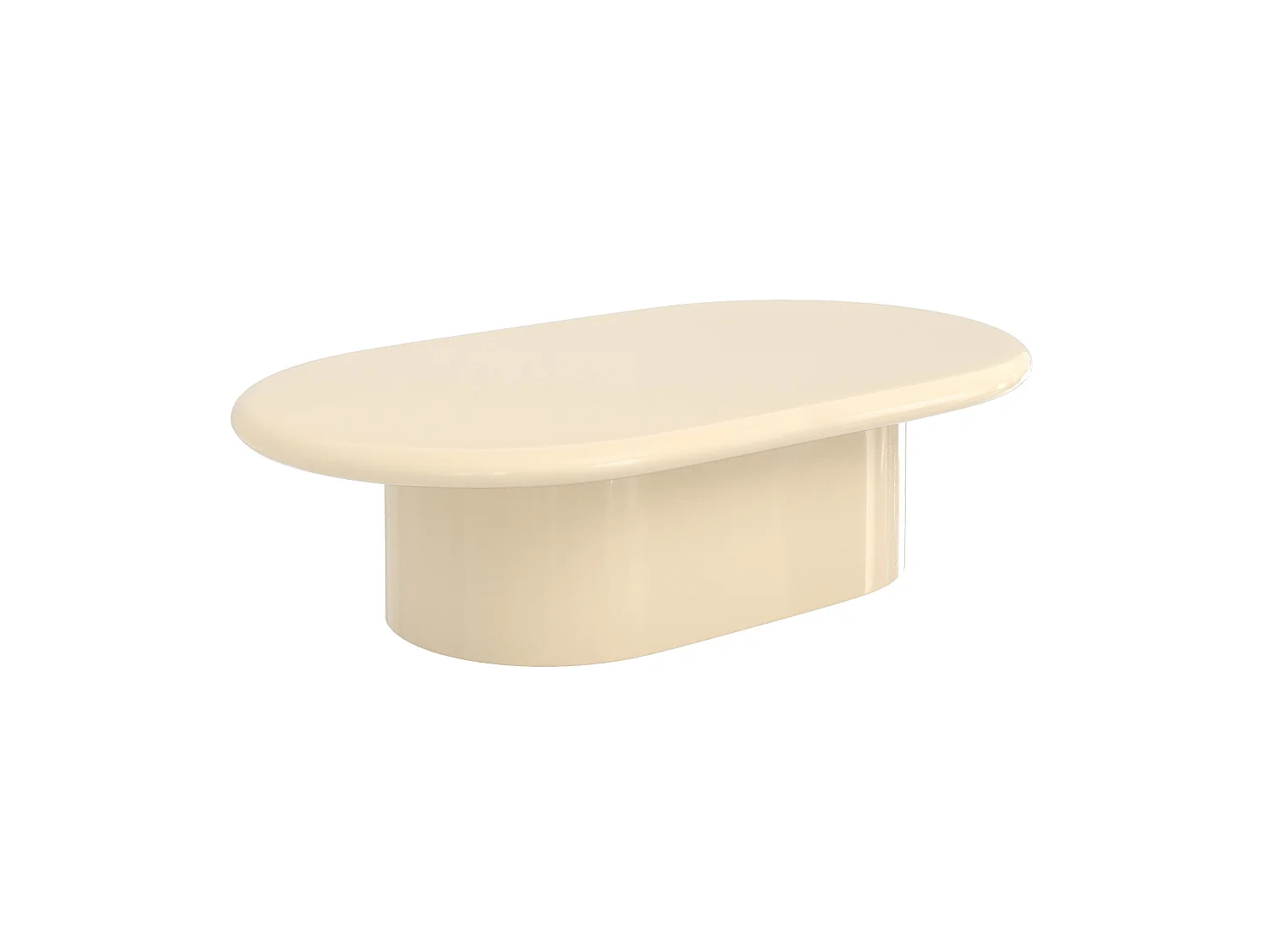 Tavolino ovale laccato bianco in MDF, 120 cm - Sia