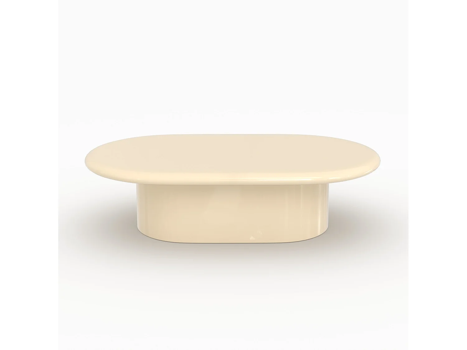 Tavolino ovale laccato bianco in MDF, 120 cm - Sia