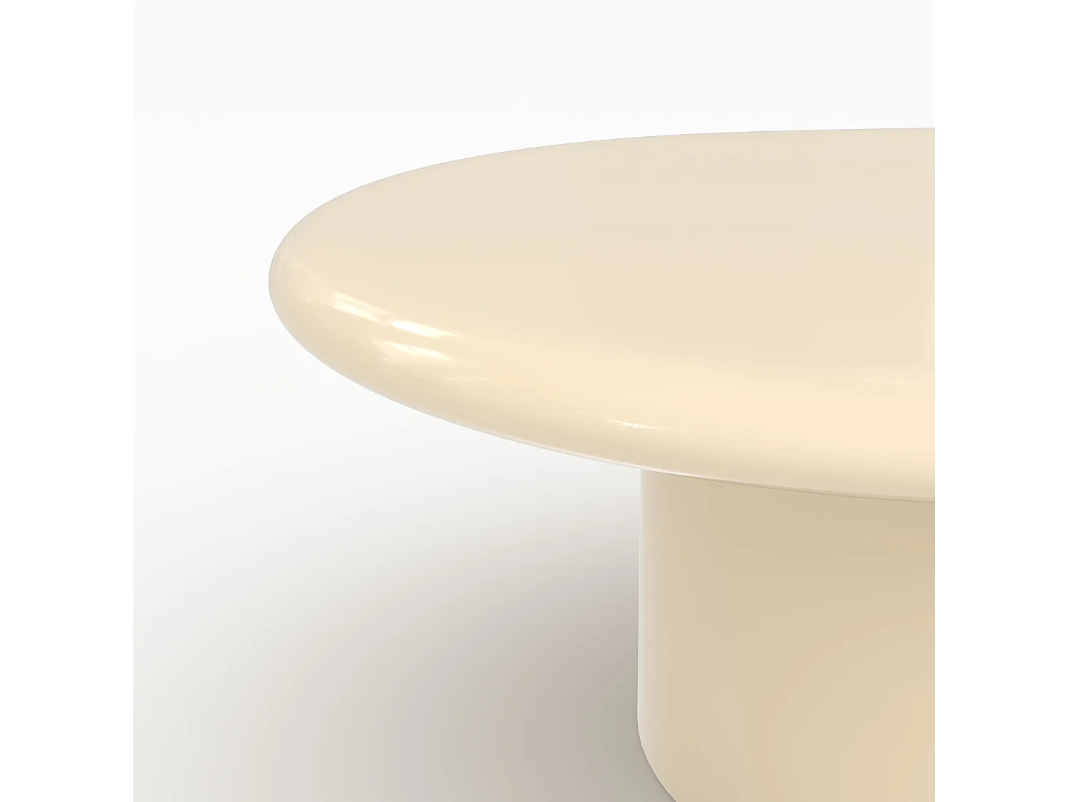 Tavolino ovale laccato bianco in MDF, 120 cm - Sia