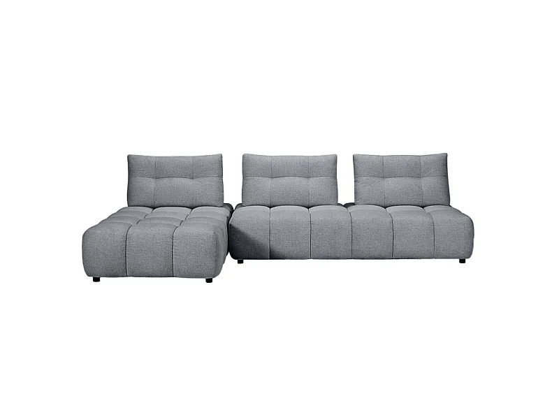 Canapé d'angle réversible tissu gris/blanc dossiers réglables – PAROV