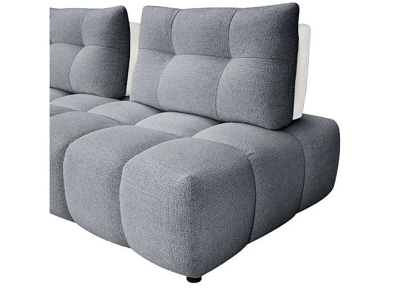 Canapé modulable 3pl tissu gris et blanc dossiers réglables – PAROV