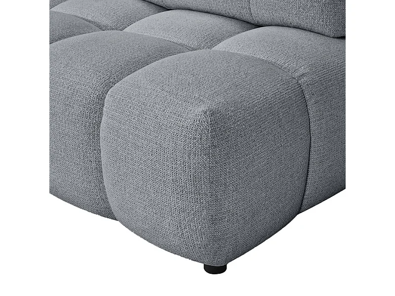 Canapé modulable 3pl tissu gris et blanc dossiers réglables – PAROV