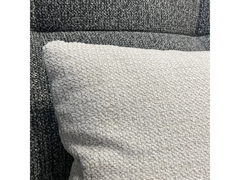 Canapé modulable 3pl tissu gris et blanc dossiers réglables – PAROV