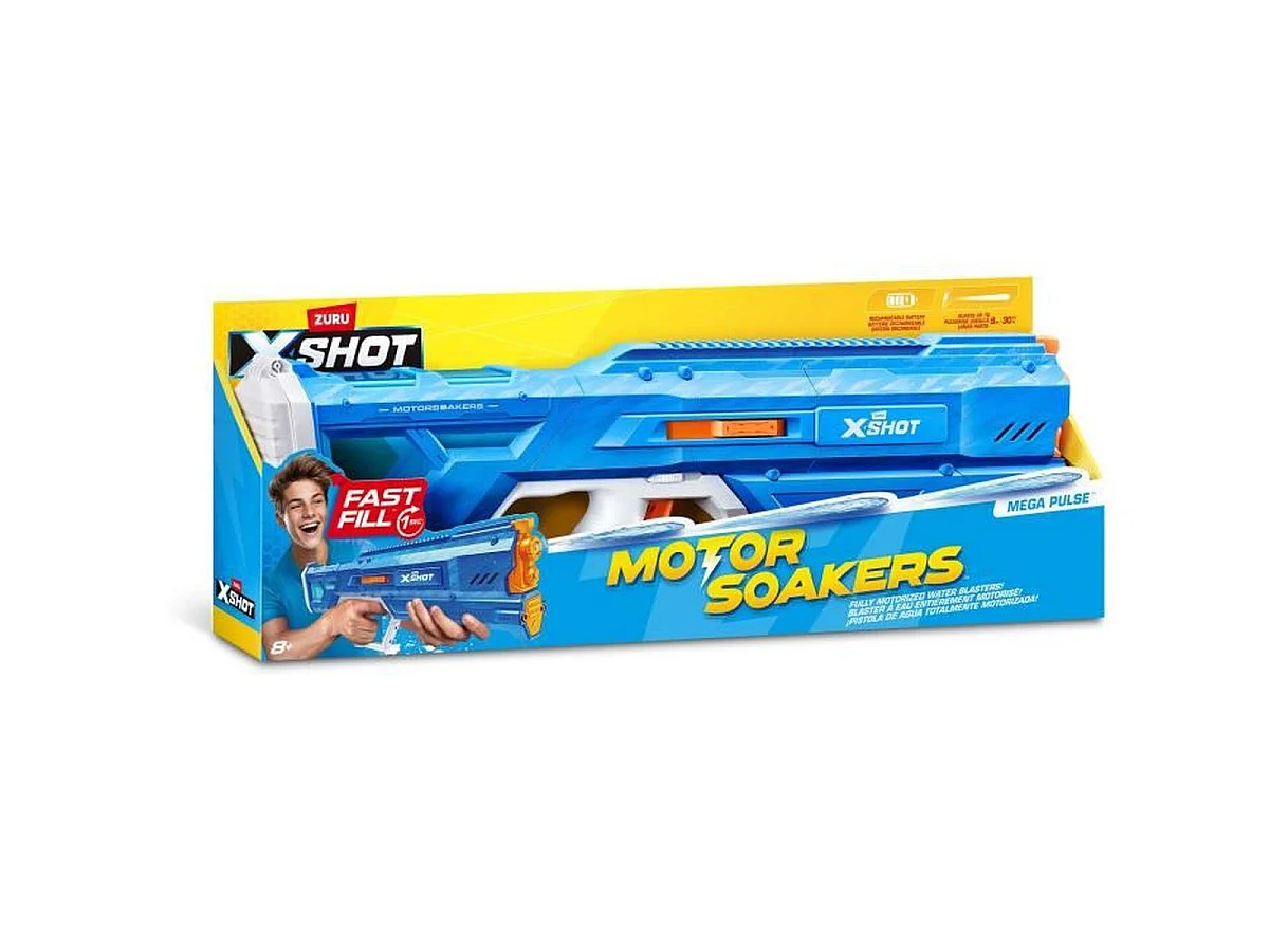 ZURU X-SHOT Mega Pulse pistolet à eau motorisé 1,1 L – portée jusqu'à 9 m