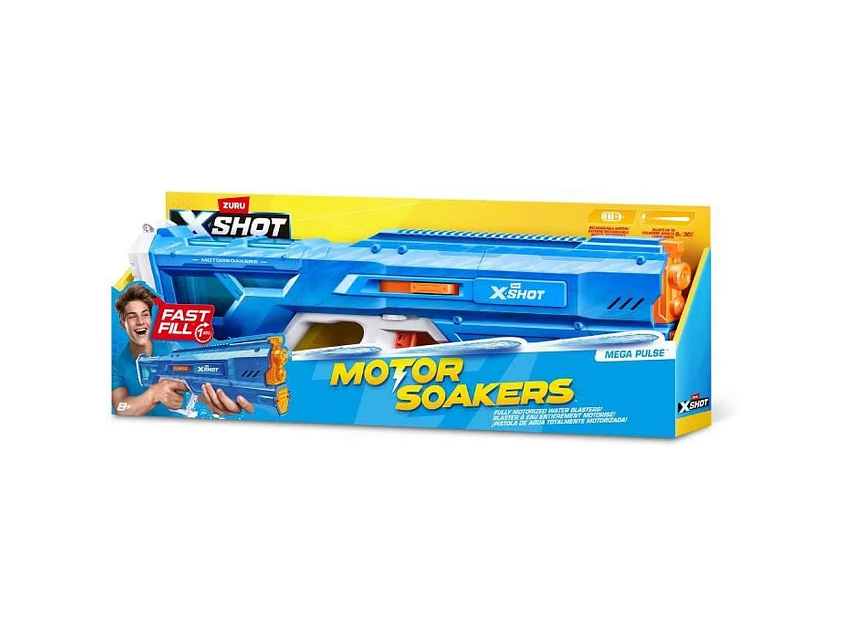 ZURU X-SHOT Mega Pulse pistolet à eau motorisé 1,1 L – portée jusqu'à 9 m