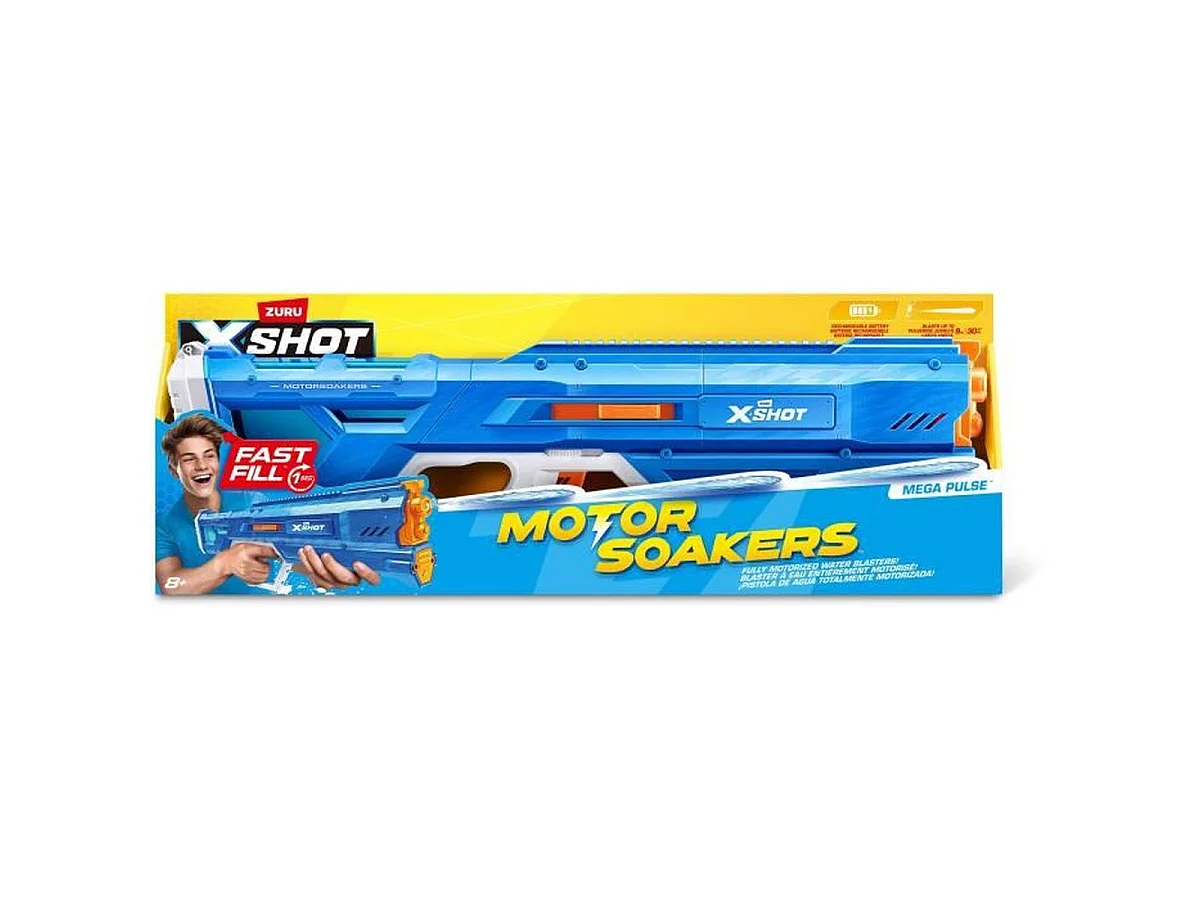 ZURU X-SHOT Mega Pulse pistolet à eau motorisé 1,1 L – portée jusqu'à 9 m