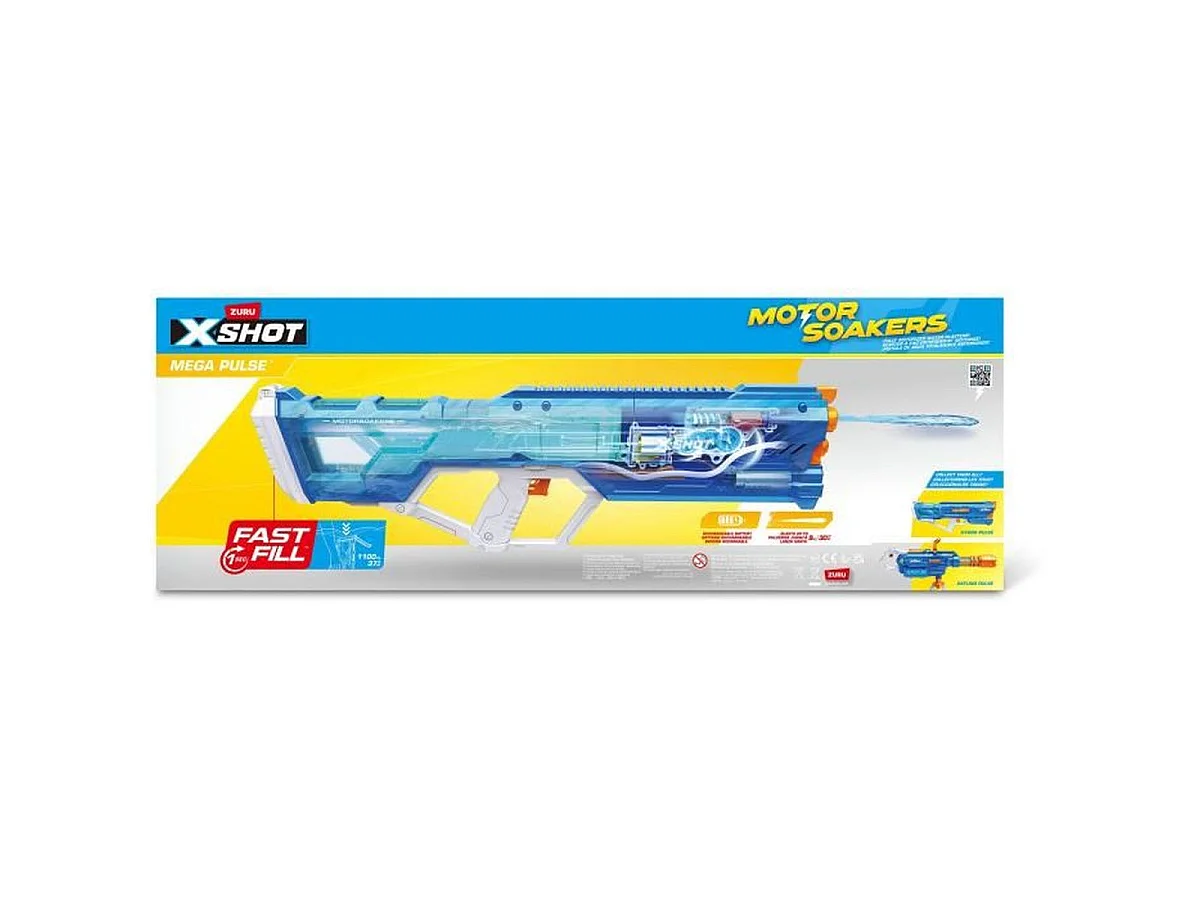 ZURU X-SHOT Mega Pulse pistolet à eau motorisé 1,1 L – portée jusqu'à 9 m