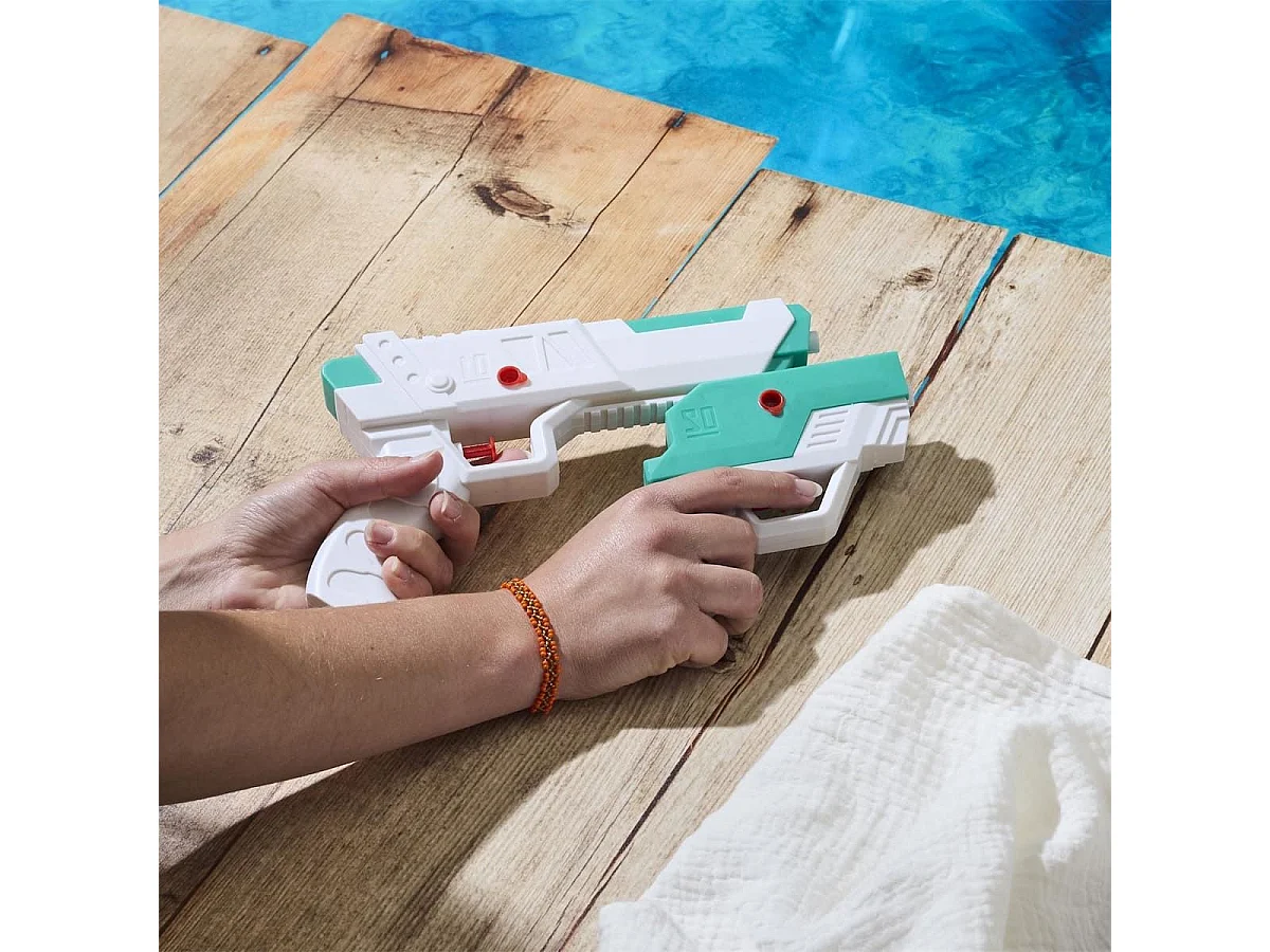 Pistolet à eau détachable 2 en 1 vert et blanc à piles