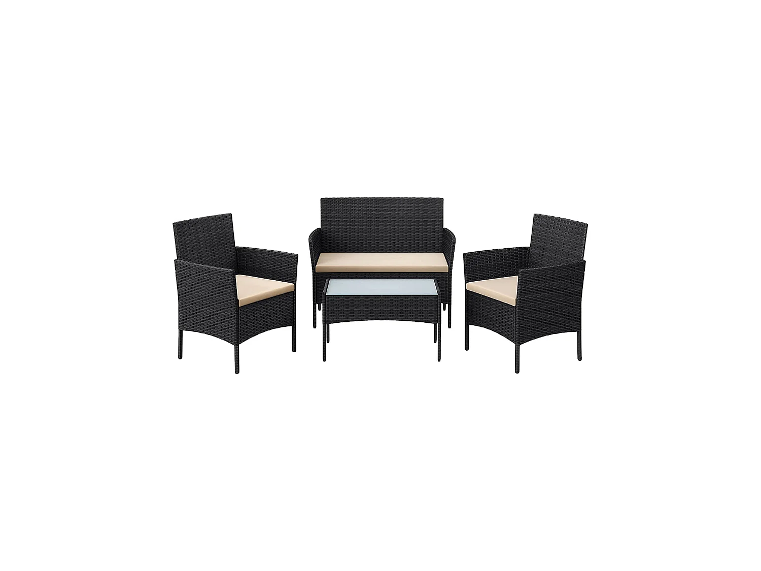 Set di mobili da giardino nero taupe