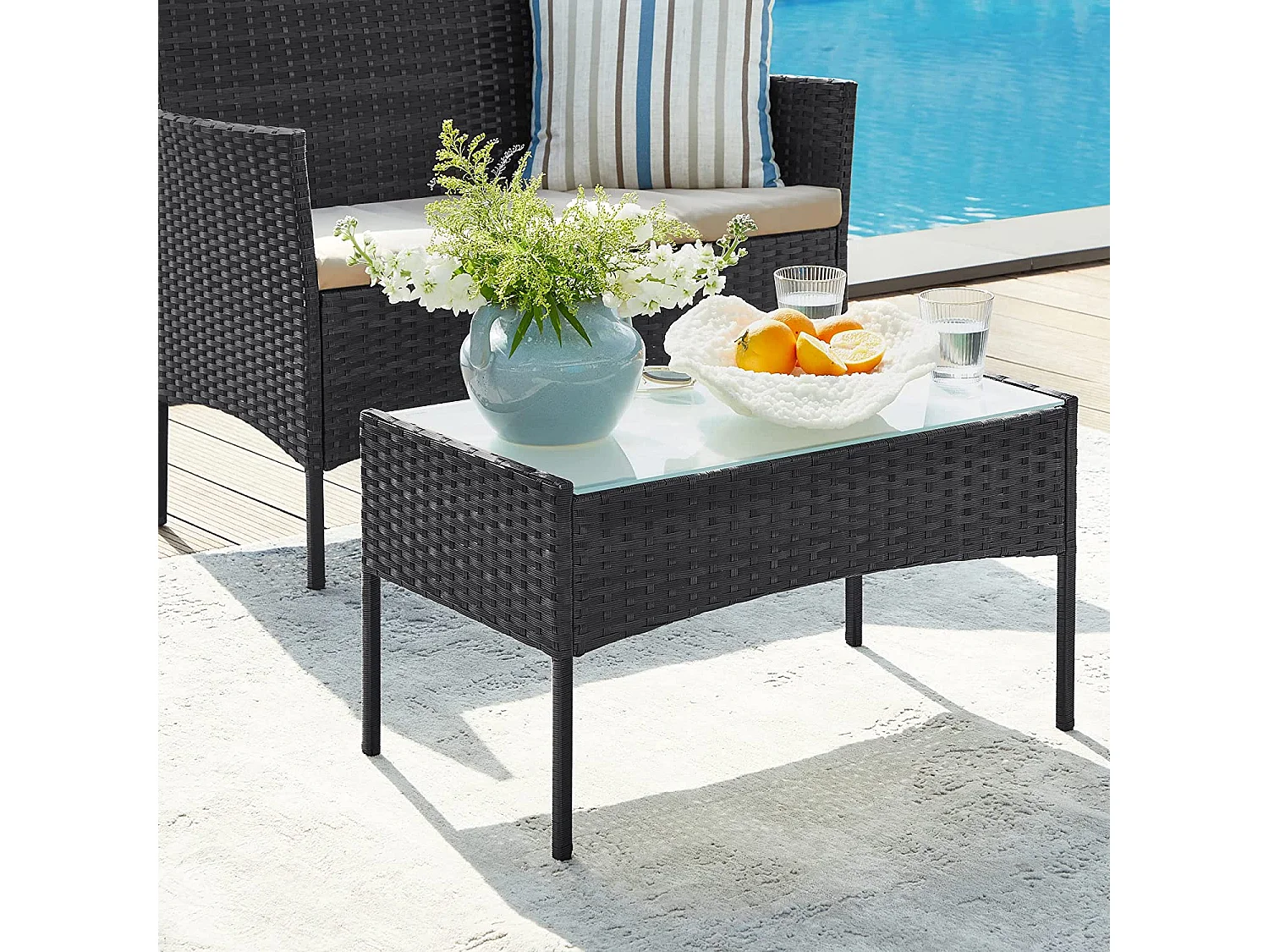Set di mobili da giardino nero taupe