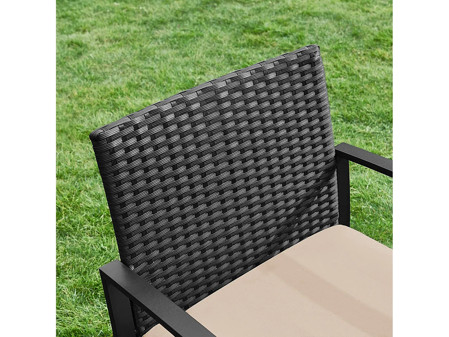 Ensemble de mobilier de jardin 59x57,5x76 cm noir beige