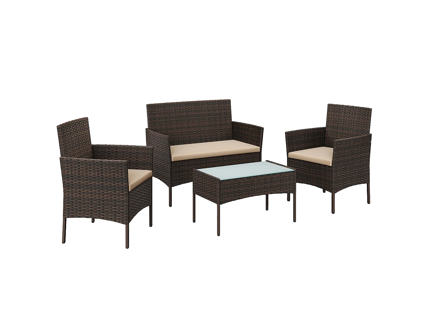 Tuinmeubelset bruin taupe