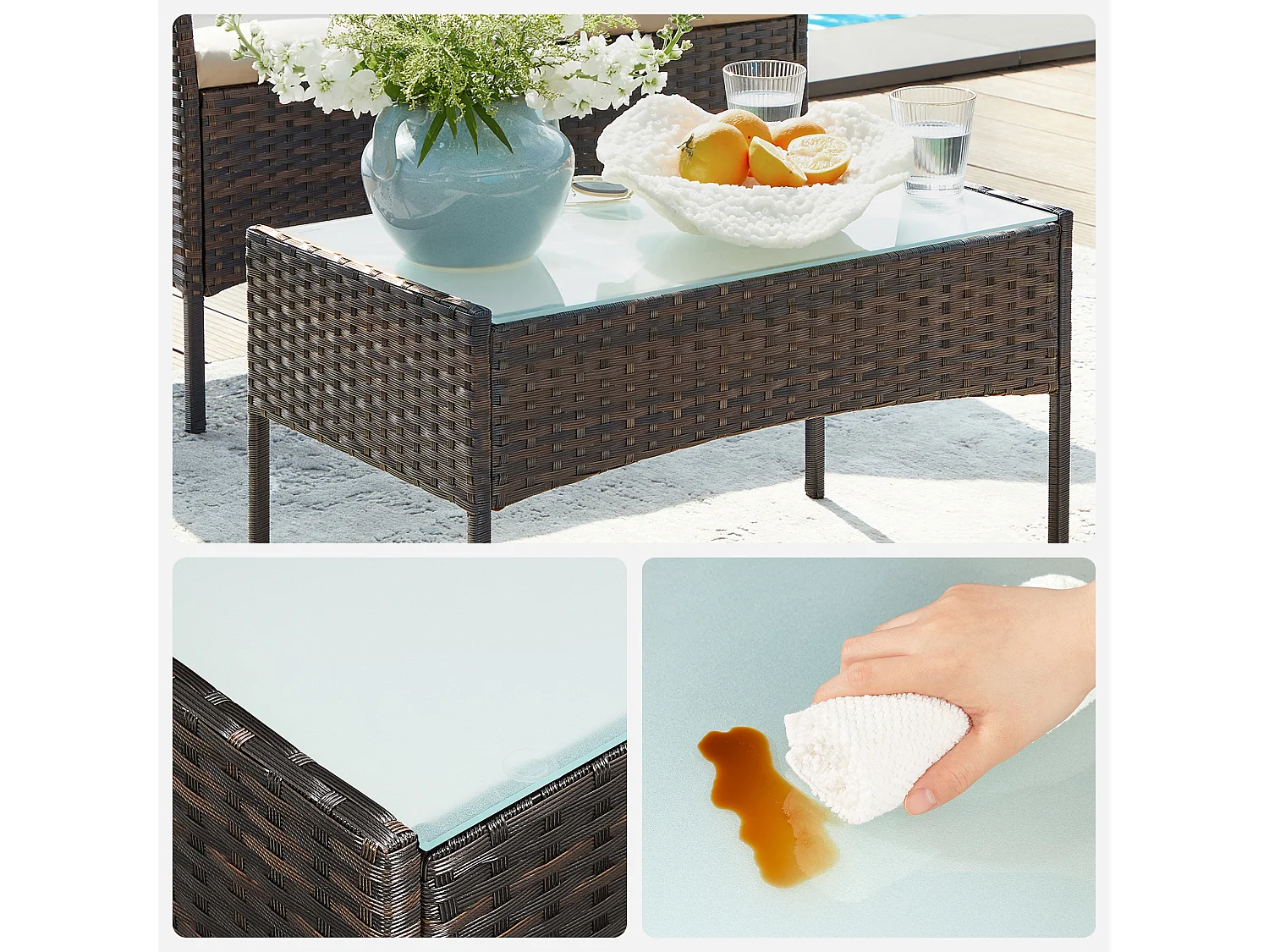 Tuinmeubelset bruin taupe