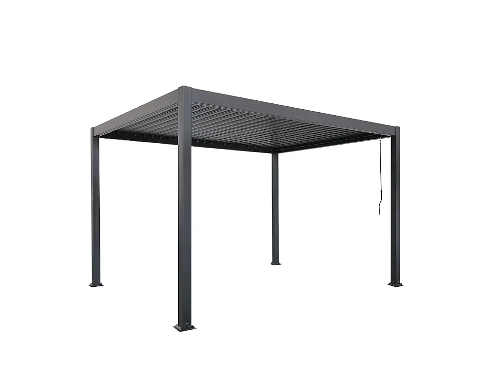 Tero - Pergola bioclimatique en aluminium 4x3m - Gris anthracite