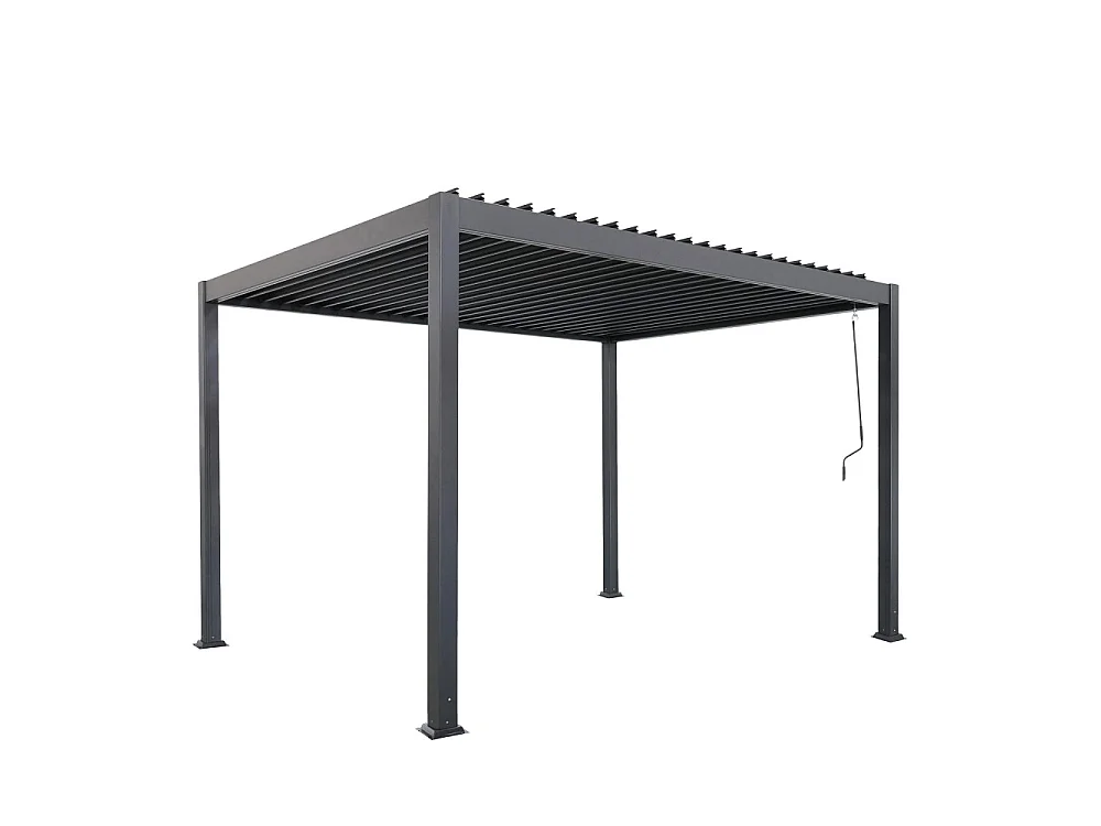 Tero - Pergola bioclimatique en aluminium 4x3m - Gris anthracite