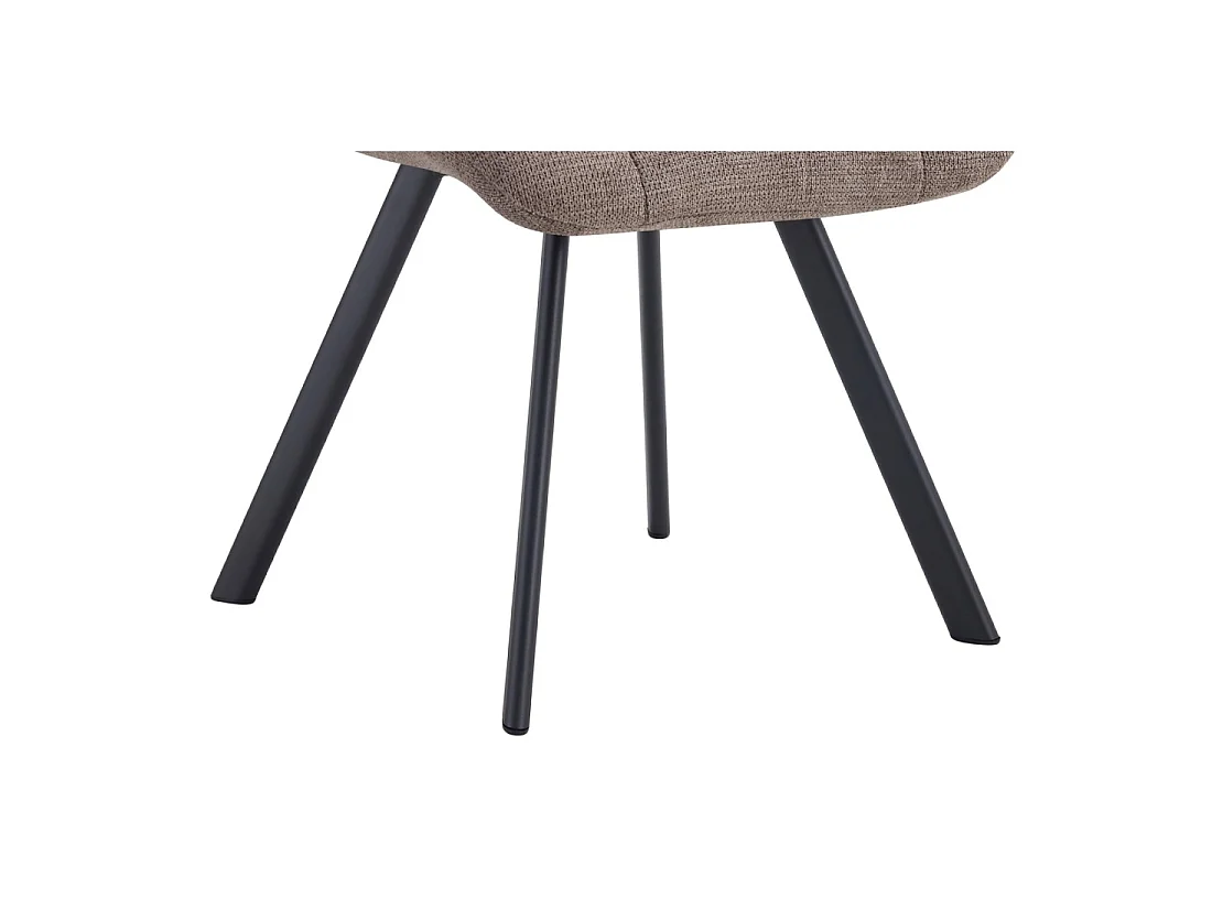 Lot de 2 chaises VELMIA – Tissu poivre – Pieds métal – Design moderne – Élégance naturelle et contrastée