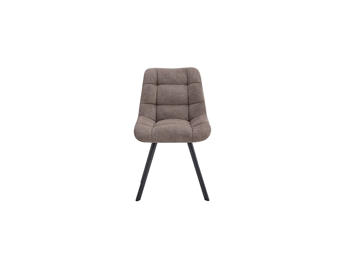 Lot de 2 chaises VELMIA – Tissu poivre – Pieds métal – Design moderne – Élégance naturelle et contrastée