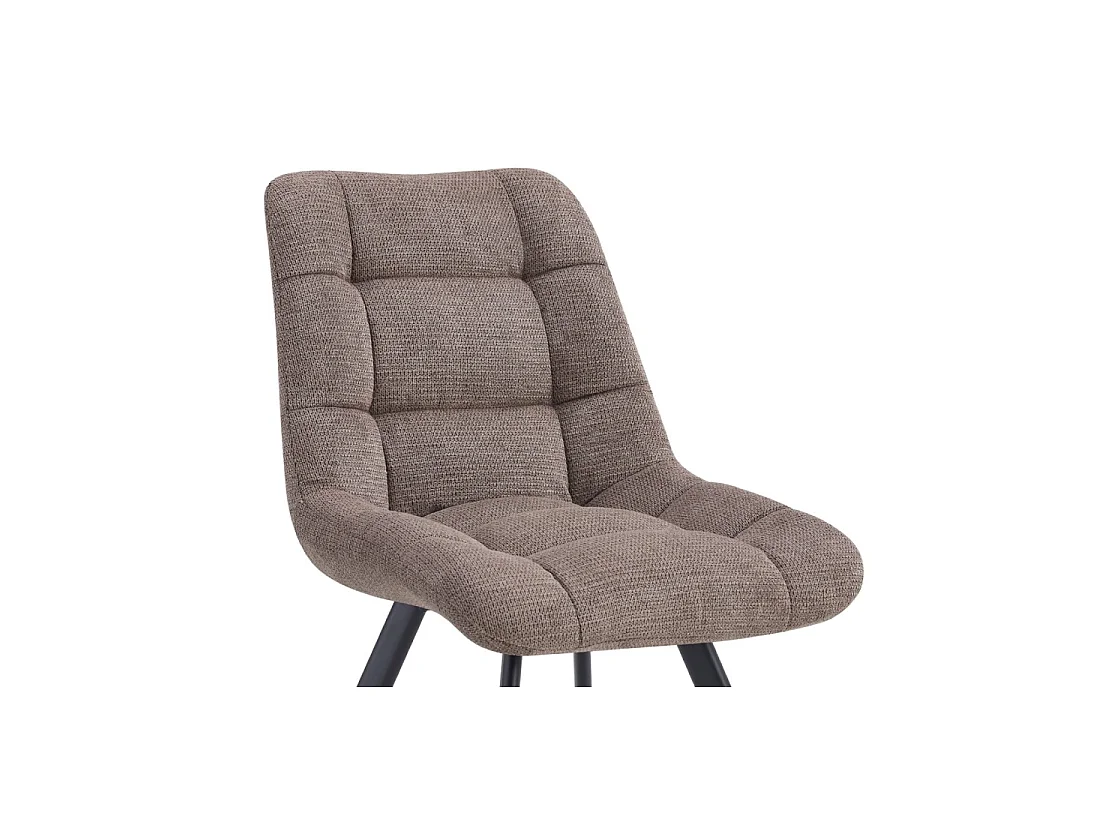 Lot de 2 chaises VELMIA – Tissu poivre – Pieds métal – Design moderne – Élégance naturelle et contrastée