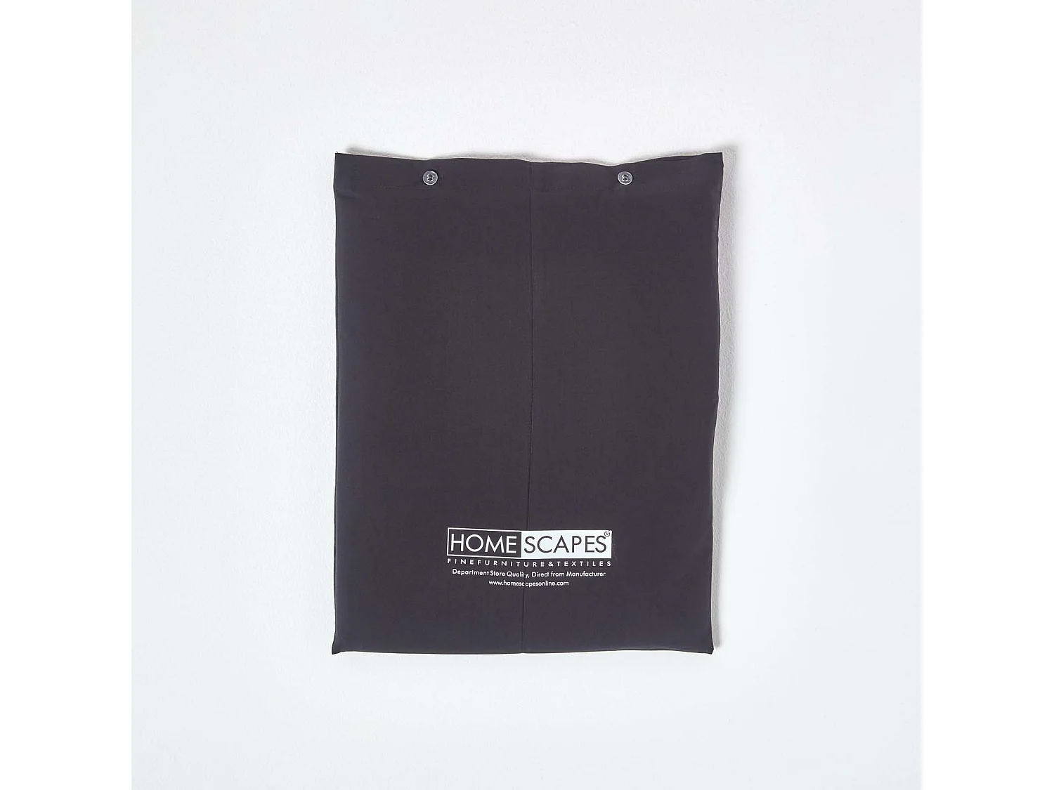 Parure de lit 100% coton égyptien 200 fils noir, 240x220cm - HOMESCAPES