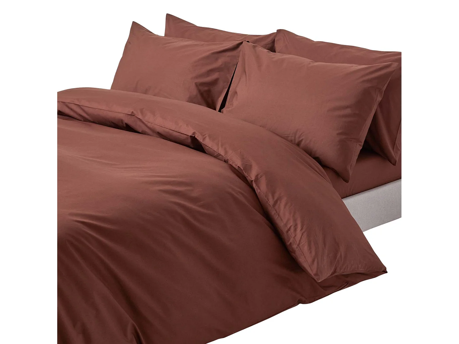 Homescapes Chocolate Egyptian Cotton Single Duvet Cover with One Pillowcase, 200 TC