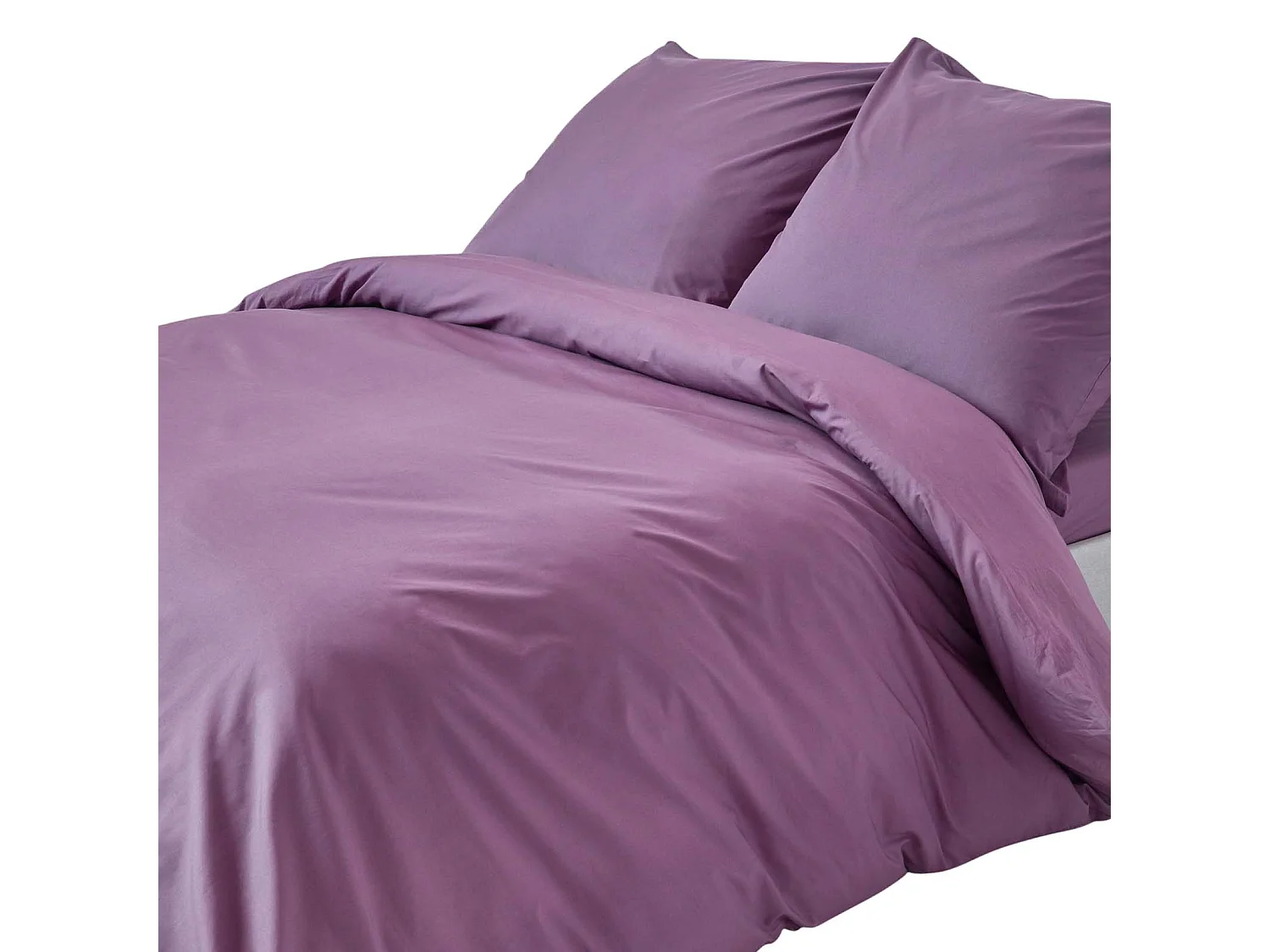 Parure de lit 100% coton égyptien 200 fils violet, 155x220cm - HOMESCAPES