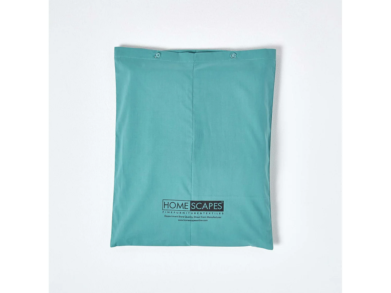 Parure de lit 100% coton égyptien 200 fils bleu canard, 240x220cm - HOMESCAPES