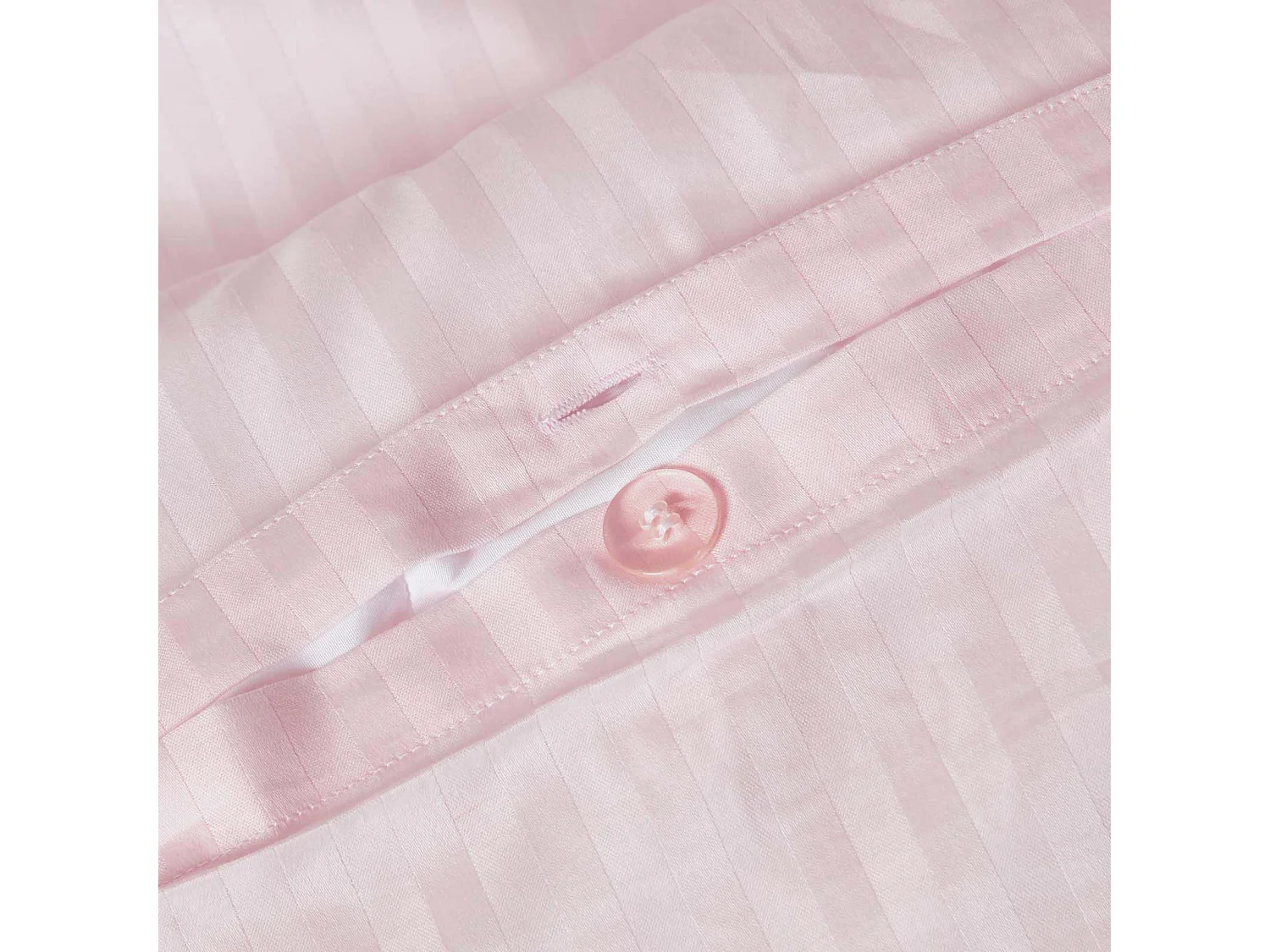 Parure de lit satin rayé en coton égyptien 330 fils violet, 230x220cm - HOMESCAPES