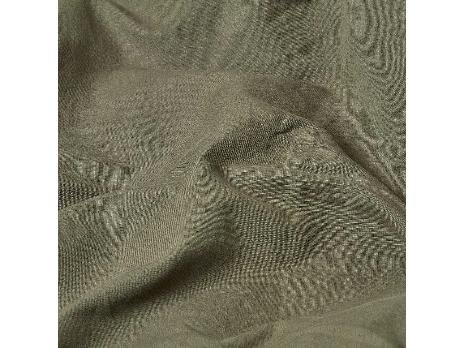 Parure de lit en lin lavé vert mousse, 155x220cm - HOMESCAPES