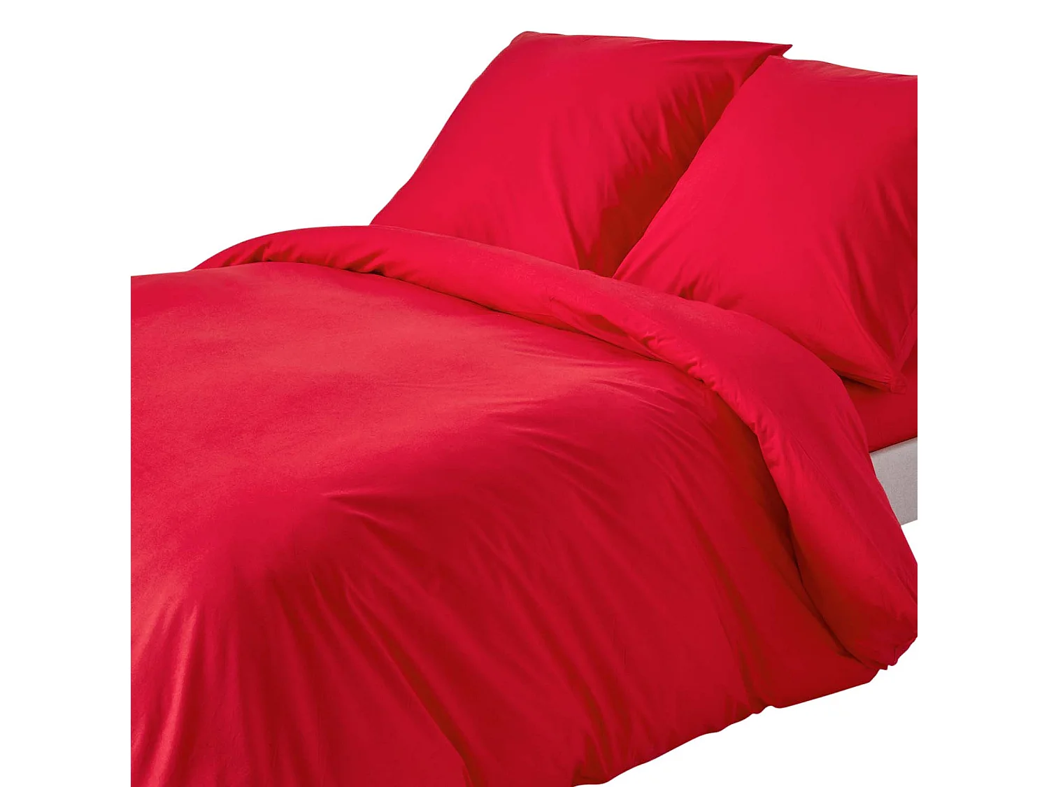Parure de lit 100% coton égyptien 200 fils rouge, 240x220cm - HOMESCAPES