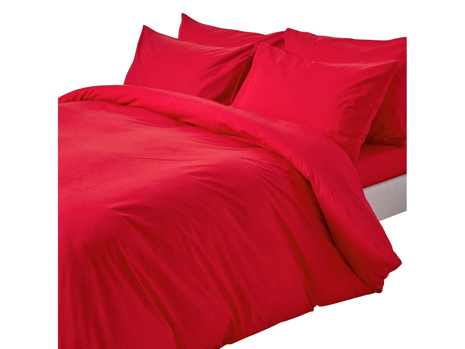 Parure de lit 100% coton égyptien 200 fils rouge, 230x220cm - HOMESCAPES