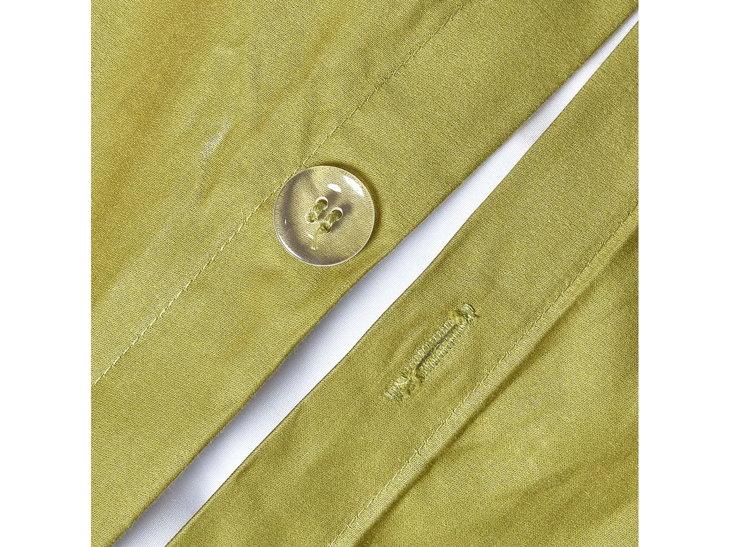 Parure de lit en satin de coton égyptien 1000 fils vert olive, 200x200cm - HOMESCAPES