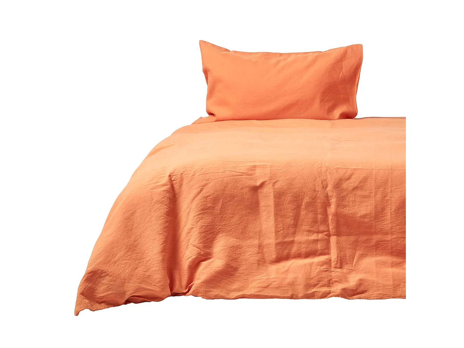 Homescapes Burnt Orange Linen Duvet Cover Set, Super King