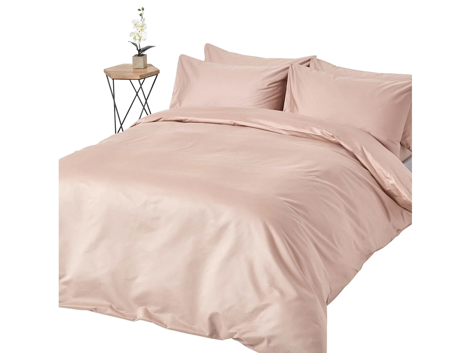 Homescapes Mink Beige Egyptian Cotton Duvet Cover with Pillowcases 1000 TC, Double
