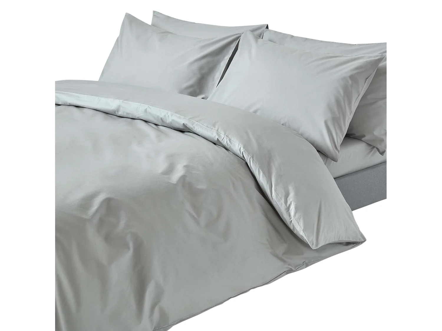 Homescapes Silver Grey Egyptian Cotton Duvet Cover with Pillowcases 200 TC, Double