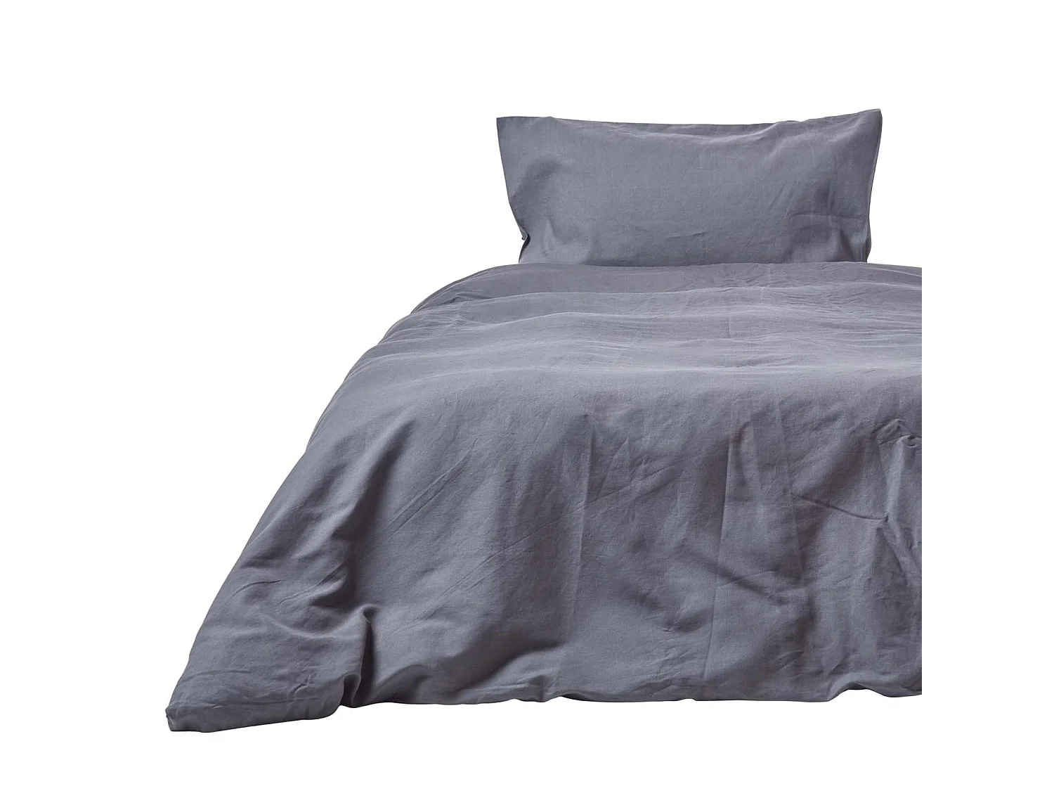 Homescapes Dark Grey Linen Duvet Cover Set, King