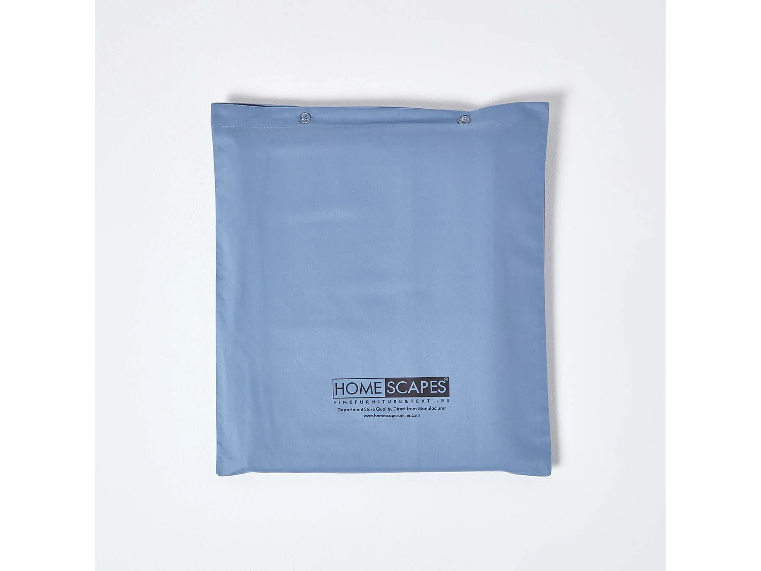 Parure de lit en satin de coton égyptien 1000 fils bleu, 240x220cm - HOMESCAPES